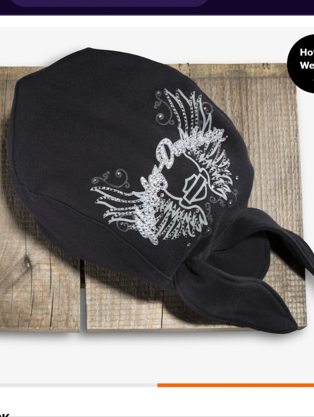 Women's Harley Davidson Rhinestone Wing Skull Cap NWOT